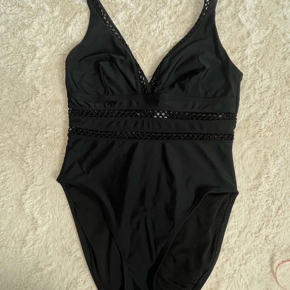Swimsuits For All Black Mesh Swimsuit